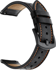 YONO Leer Air Bandje 22mm - Horlogebandje geschikt voor Samsung Galaxy Watch 46mm / 3 (45mm) / Gear s3 - Polar Vantage M2 / Grit X - Huawei Watch GT 3 (pro) / 2 - Amazfit GTR - Zwart