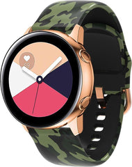 YONO Siliconen Special Bandje 20mm - Horlogebandje geschikt voor Samsung Galaxy Watch 7 / 6 / 5 / Pro / 4 / 3 / Active 2 - Polar Ignite / Unite – Huawei - Camouflage Groen