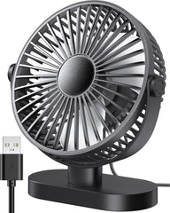 YONO Tafelventilator - USB Ventilator voor Tafel of Bureau - Kantelbaar - 3 Snelheden - Zwart