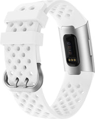 YONO Bandje geschikt voor Fitbit Charge 4/3 – Sport Air – Wit – Small
