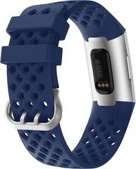 YONO Bandje geschikt voor Fitbit Charge 4/3 – Sport Air – Blauw – Large