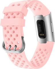 YONO Bandje geschikt voor Fitbit Charge 4/3 – Sport Air – Lichtroze – Large