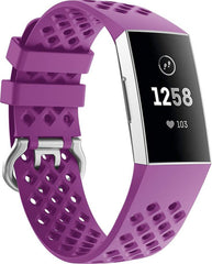 YONO Bandje geschikt voor Fitbit Charge 4/3 – Sport Air - Paars – Large