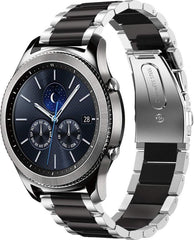 YONO Schakel Bandje 22mm - Horlogebandje geschikt voor Samsung Galaxy Watch 46mm / 3 (45mm) / Gear s3 - Polar Vantage M2 / Grit X - Huawei Watch GT 3 (pro) / 2 - Amazfit GTR - Zwart en Zilver