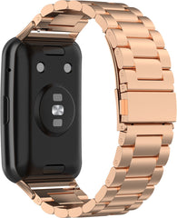 YONO Schakel Bandje geschikt voor Huawei Watch Fit - Stalen RVS Armband - Rose Gold