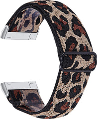 YONO Bandje geschikt voor Fitbit Versa 3 / Sense – Nylon Stretch – Leopard