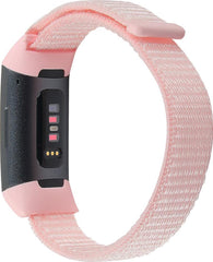 YONO Bandje geschikt voor Fitbit Charge 4/3 - Nylon – Roze