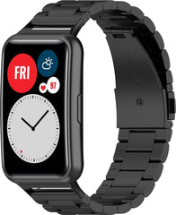 YONO Schakel Bandje geschikt voor Huawei Watch Fit - Stalen RVS Armband - Zwart
