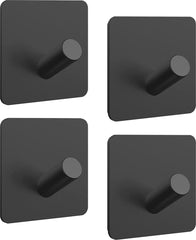 YONO Handdoekhaakjes – Zelfklevende Haakjes – RVS Ophanghaakjes – Ultra Sterke Plakhaakjes – 4 Stuks – Zwart