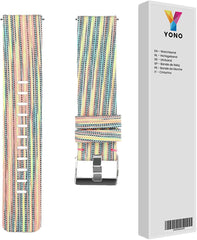 YONO Como Nylon Bandje geschikt voor Fitbit Versa 3 / Sense - Regenboog - Small