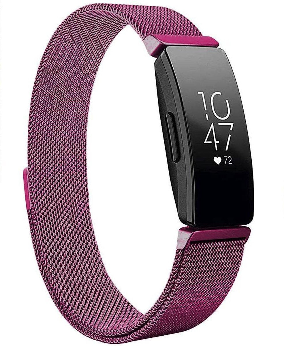 YONO Bandje geschikt voor Fitbit Inspire/HR/2 - Milanees - Paars – Small