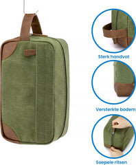 YONO Toilettas Heren - Travel Organizer Etui - Oxford Stof - Groen