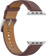 YONO Leer Bandje Cali geschikt voor Apple Watch 41/40/38 mm - Luxe Lederen Vervangende iWatch Series 8/7/SE/6/5/4/3 Armband Strap - Donkerbruin