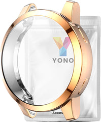 YONO Full Cover Bumper geschikt voor Garmin Venu 2 / Vivoactive 4 - Siliconen Case Screen Protector Hoesje - Rose Gold