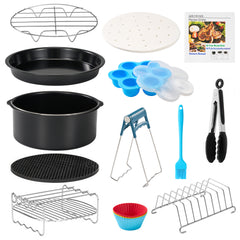 YONO Airfryer Accessoires Set XL Universeel - Ø 20cm - 18 Delig