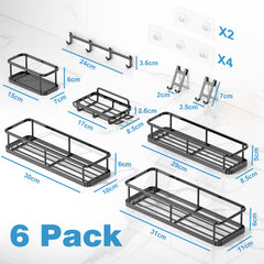 YONO Doucherek Zonder Boren - 6 Doucherekjes - Zwart