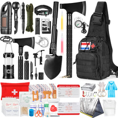 YONO Compleet Noodpakket voor Thuis - Outdoor Survival Accessoires Pakket XL - Rampenrugzak Oorlog - 262 in 1