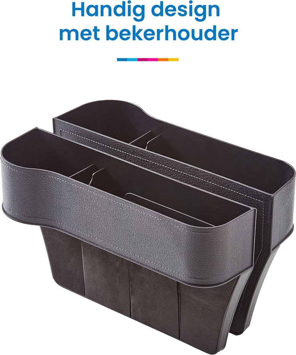 YONO Organizer met Bekerhouder Auto - Universele Autostoel Accessoires - Drankhouder - 2 stuks