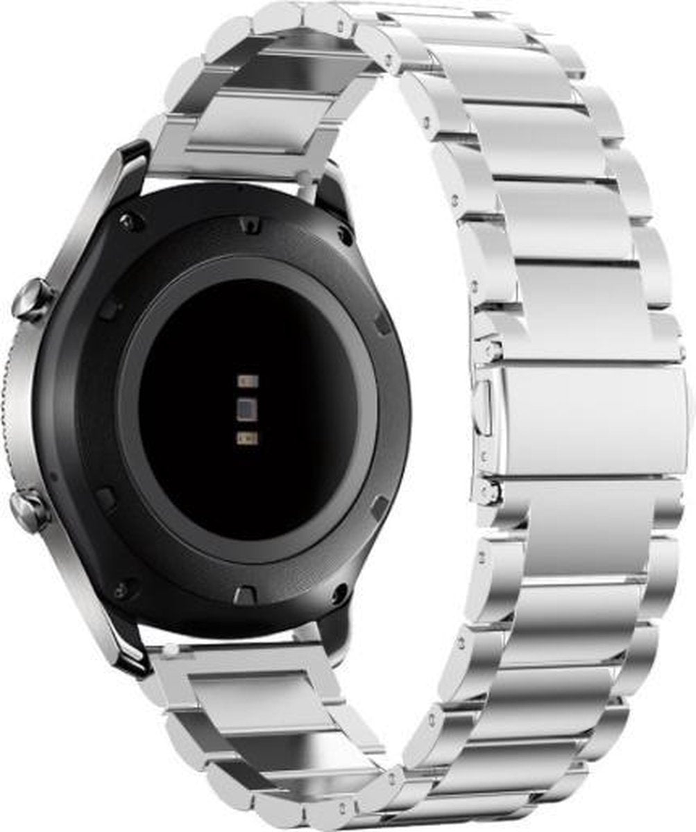 YONO Metalen Band Zilver geschikt voor Samsung Gear S3 en Galaxy Watch 46mm – Vervangende Schakel Armband