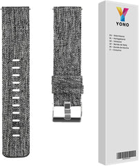YONO Como Nylon Bandje geschikt voor Fitbit Versa 3 / Sense - Grijs - Small