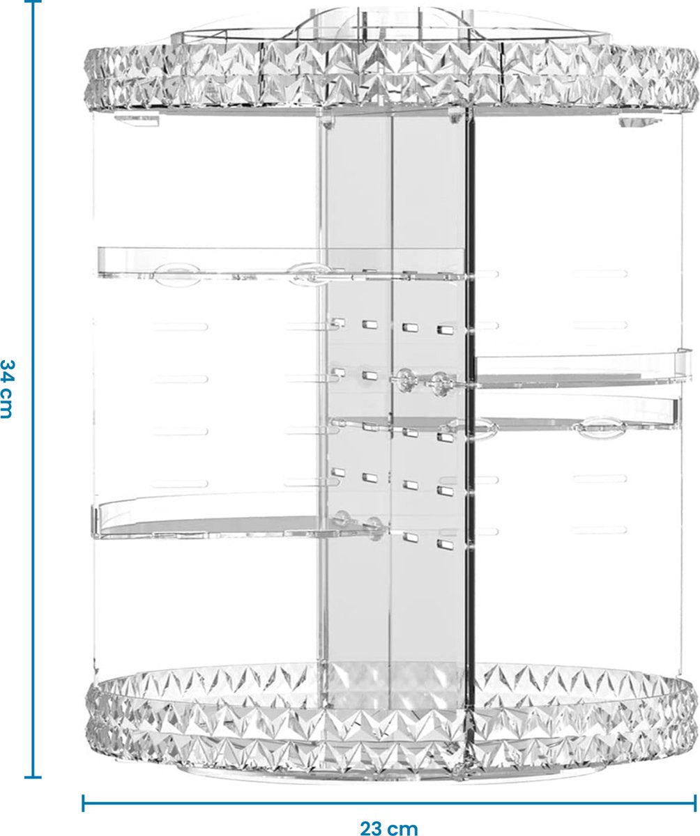 YONO Make Up Organizer Draaibaar Stand - Opbergsysteem voor Skincare / Parfum / Cosmetica / Lippenstift / Nagellak / Beauty Houder - 360° Roterend - Opbergdoos - Transparant