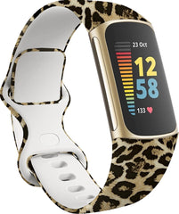 YONO Special Siliconen Bandje geschikt voor Fitbit Charge 5 / 6 - Leopard - Large