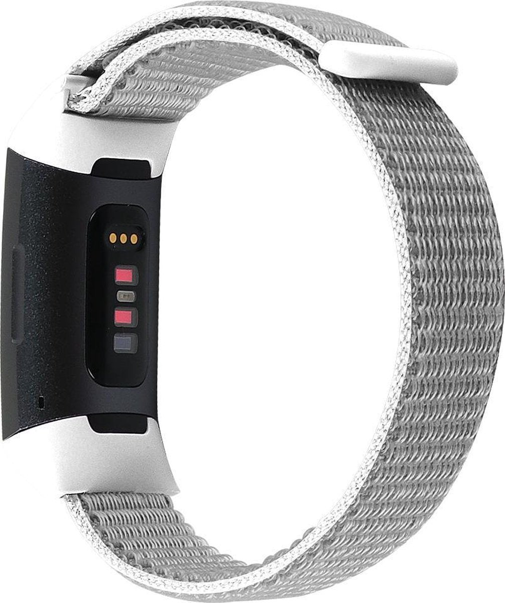 YONO Bandje geschikt voor Fitbit Charge 4/3 - Nylon – Wit