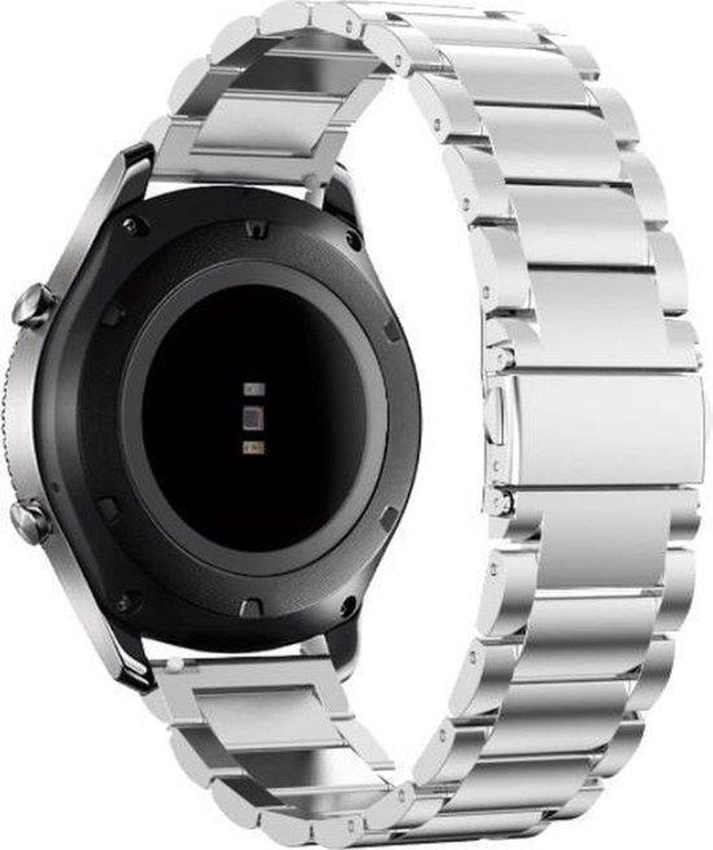 YONO Schakel Bandje 20mm - Luxe Stalen Horlogebandje geschikt voor Samsung Galaxy Watch 7 / 6 / 5 / Pro / 4 / 3 / Active 2 - Polar Ignite / Unite – Huawei - Zilver