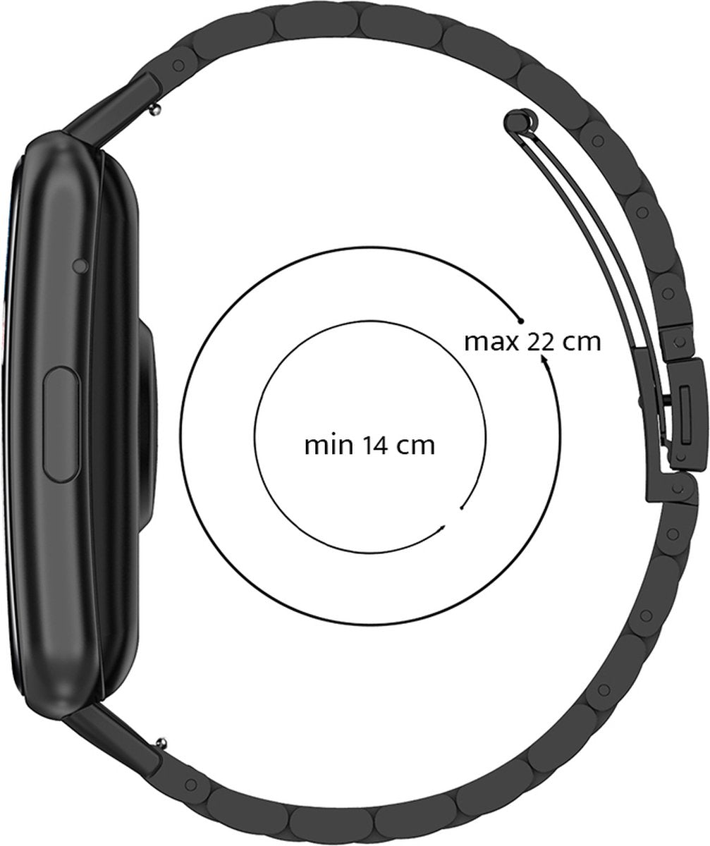 YONO Schakel Bandje geschikt voor Huawei Watch Fit - Stalen RVS Armband - Rose Gold