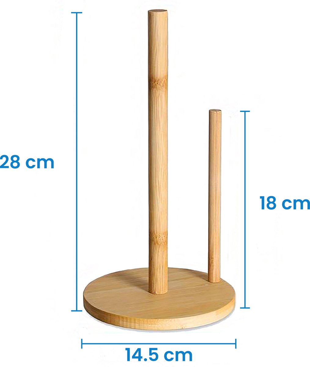 YONO Bamboe Keukenrolhouder Staand - Rollenhouder - Hout