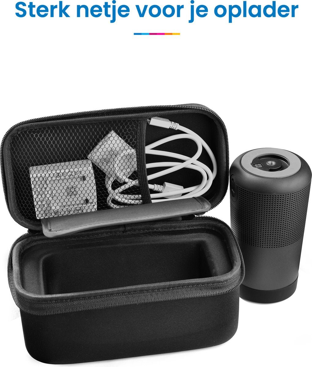 YONO Hard Case geschikt voor Bose Soundlink Revolve Series I / II (1 en 2 Gen) - Bescherm Hoes met Accessoires Vak - Zwart