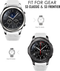 YONO Classic Bandje 22mm - Horlogebandje geschikt voor Samsung Galaxy Watch 46mm / 3 (45mm) / Gear s3 - Polar Vantage M2 / Grit X - Garmin Vivoactive 4 / Venu 2 - Huawei Watch GT 3 (pro) / 2 - Amazfit GTR - Wit