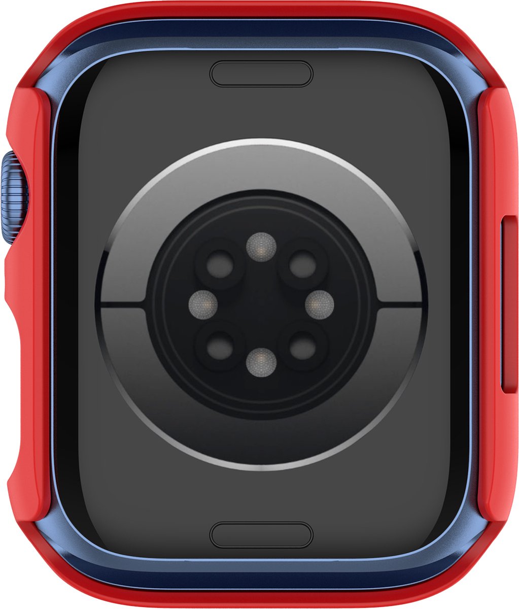 YONO Screen Protector Case geschikt voor Apple Watch Series 7 / 8 / 9 (45 mm) - Full Cover Bumper Hoesje iWatch - Rood