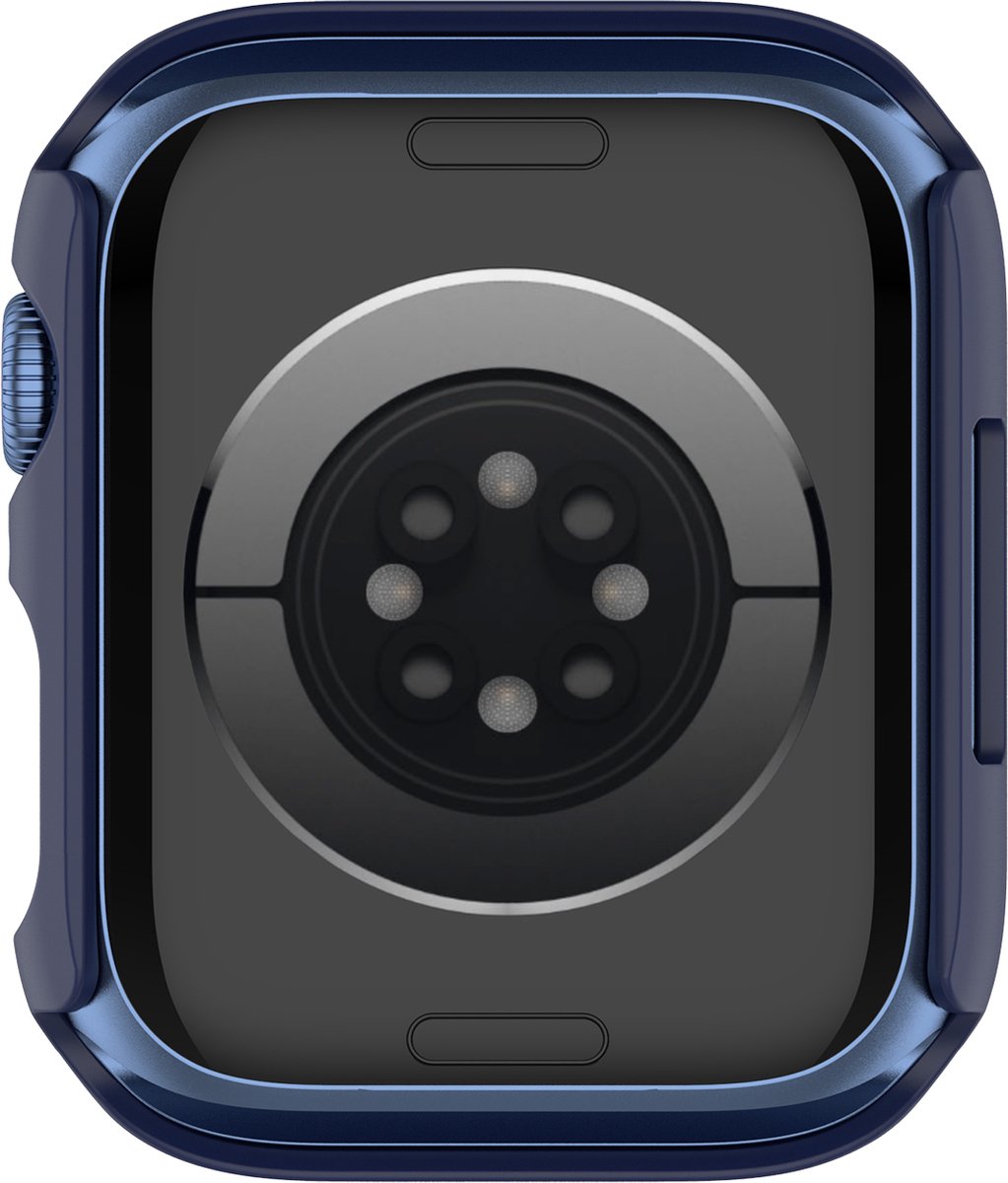 YONO Screen Protector Case geschikt voor Apple Watch Series 7 / 8 / 9 (41 mm) - Full Cover Bumper Hoesje iWatch - Donkerblauw