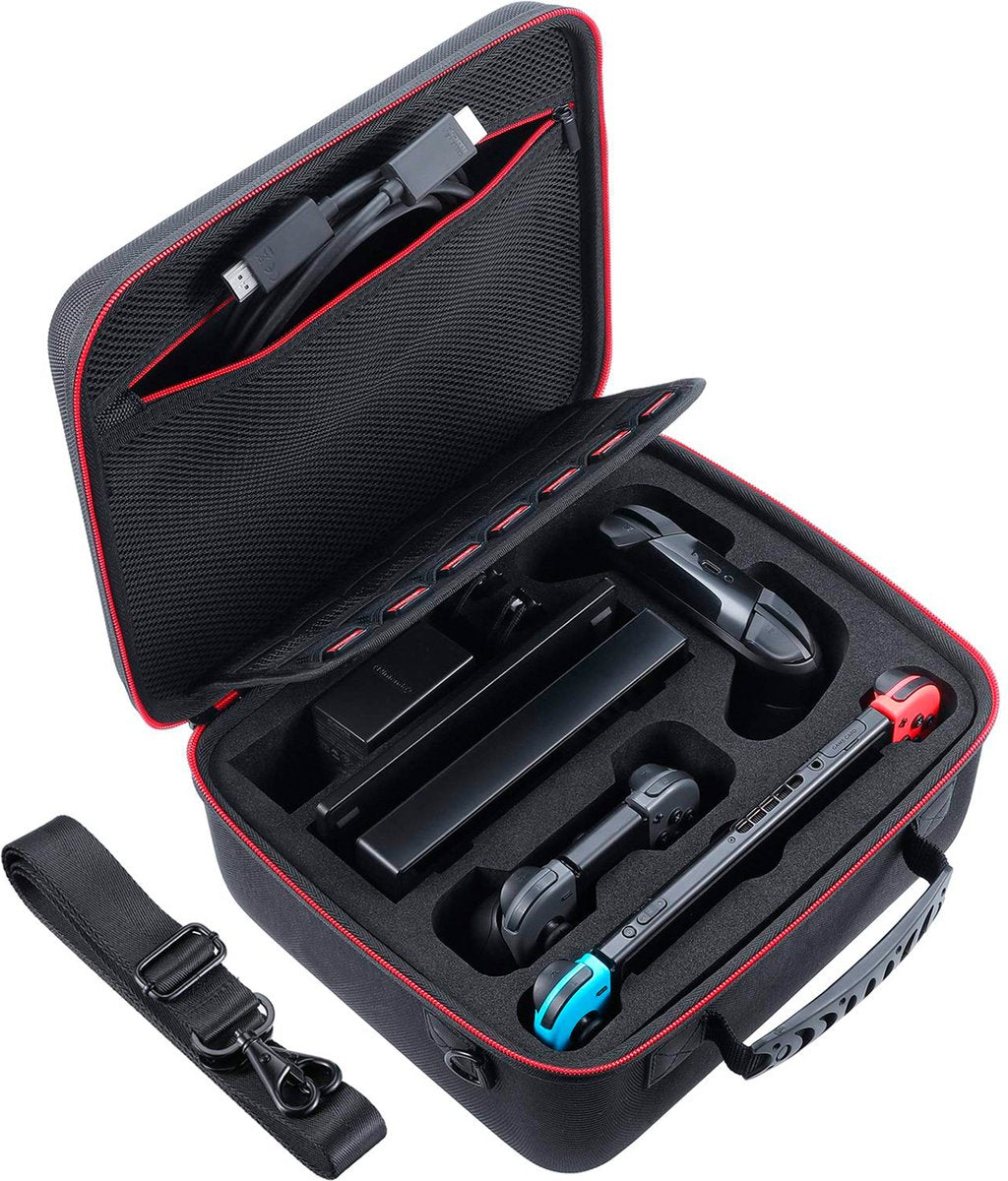 YONO Case geschikt voor Nintendo Switch / Switch OLED – Draagbare Opbergtas Koffer voor Console en Accessoires – Zwart XL