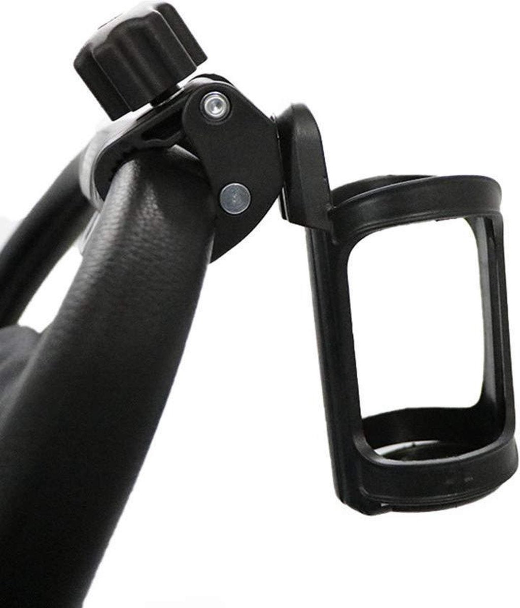 Universele Bekerhouder – Drinkfleshouder Kinderwagen Buggy en Fiets – Bidonhouder ook geschikt voor Joolz – Zwart