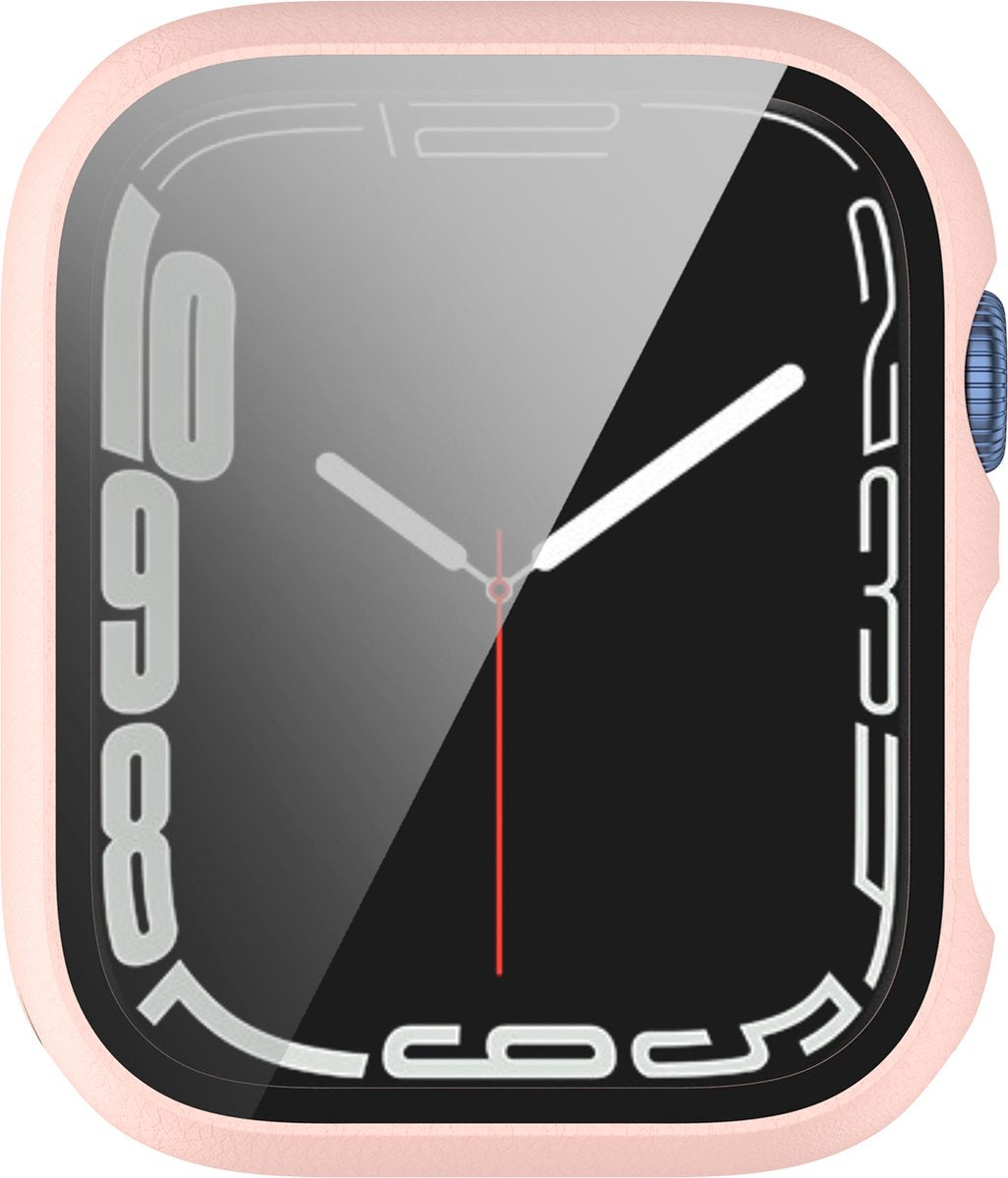 YONO Screen Protector Case geschikt voor Apple Watch Series 7 / 8 / 9 (41 mm) - Full Cover Bumper Hoesje iWatch - Roze