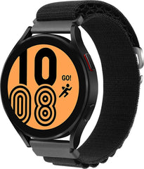 YONO Nylon Loop Bandje 20mm - Horlogebandje geschikt voor Samsung Galaxy Watch 7/6/5 / Pro / 4 / 3 / Active 2 - Polar Ignite / Unite – Huawei - Zwart