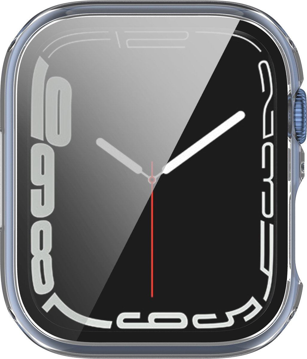 YONO Screen Protector Case geschikt voor Apple Watch Series 7 / 8 / 9 (41 mm) - Full Cover Bumper Hoesje iWatch - Donkerblauw