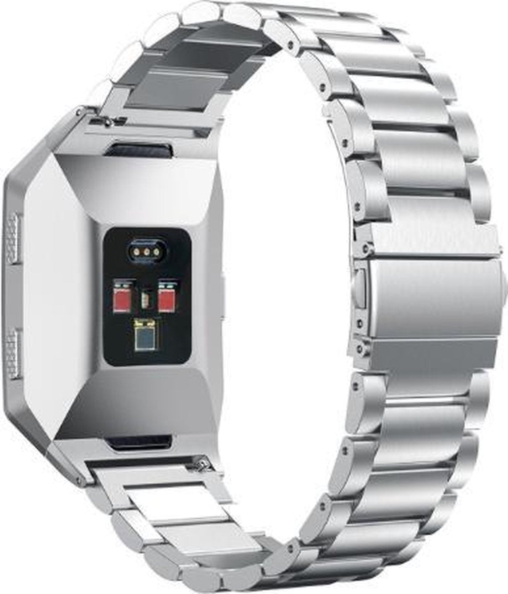 Luxe Metalen Armband geschikt voor FitBit Ionic – Schakel Bandje Zilver
