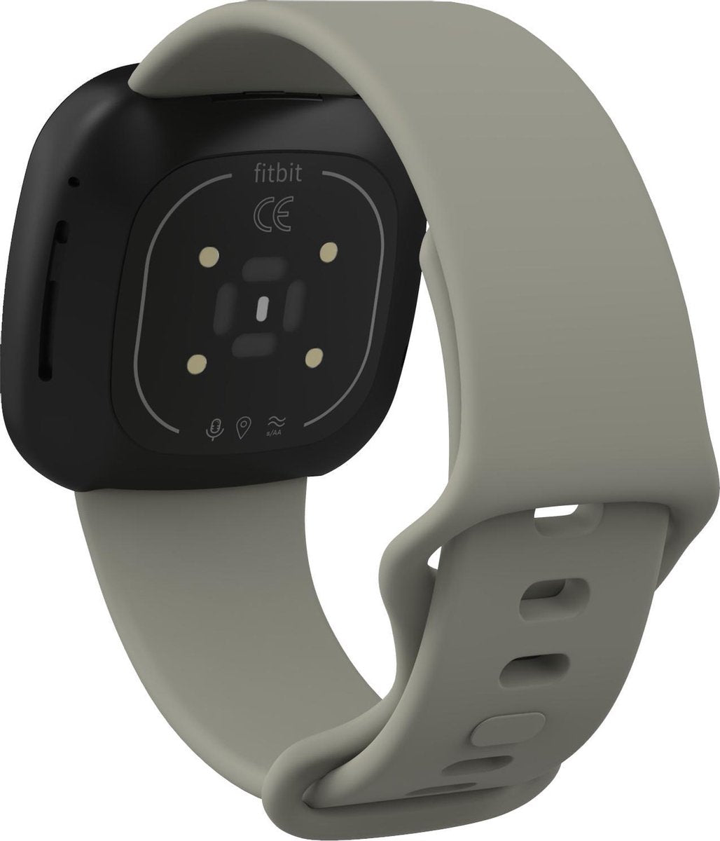 YONO Bandje geschikt voor Fitbit Versa 4 / 3 / Sense – Siliconen – Grijs – Small