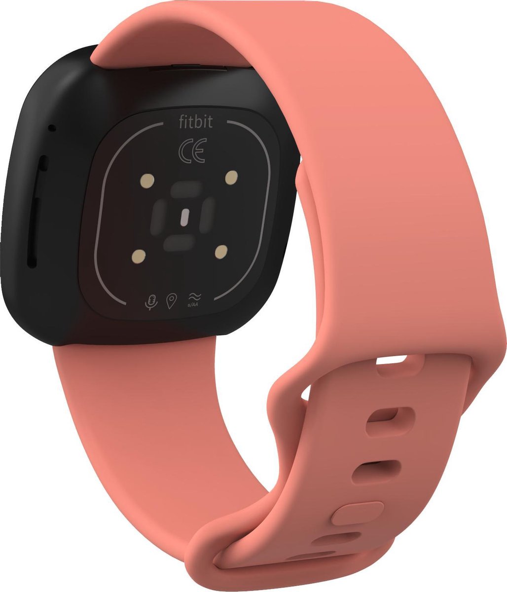 YONO Bandje geschikt voor Fitbit Versa 4 / 3 / Sense – Siliconen – Roze – Large