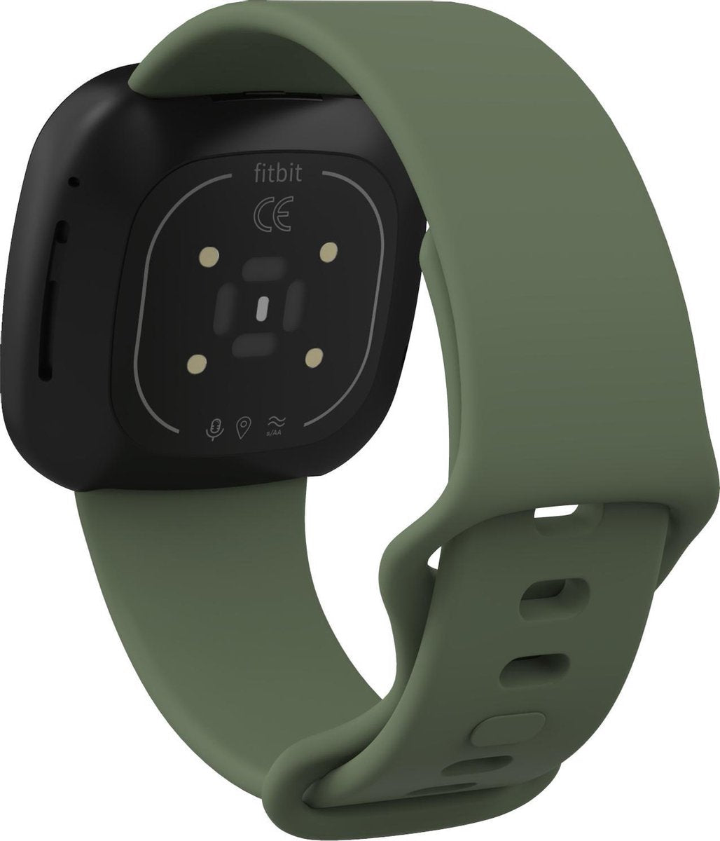 YONO Bandje geschikt voor Fitbit Versa 4 / 3 / Sense – Siliconen – Donkergroen – Large