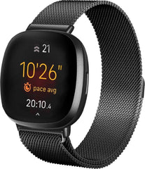 YONO Bandje geschikt voor Fitbit Versa 3 / Sense – Milanees – Zwart – Small