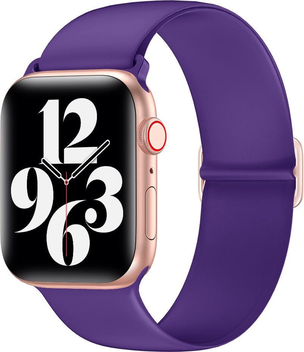 YONO Siliconen Stretch Bandje geschikt voor Apple Watch - 38 mm - 40 - 41 - Paars