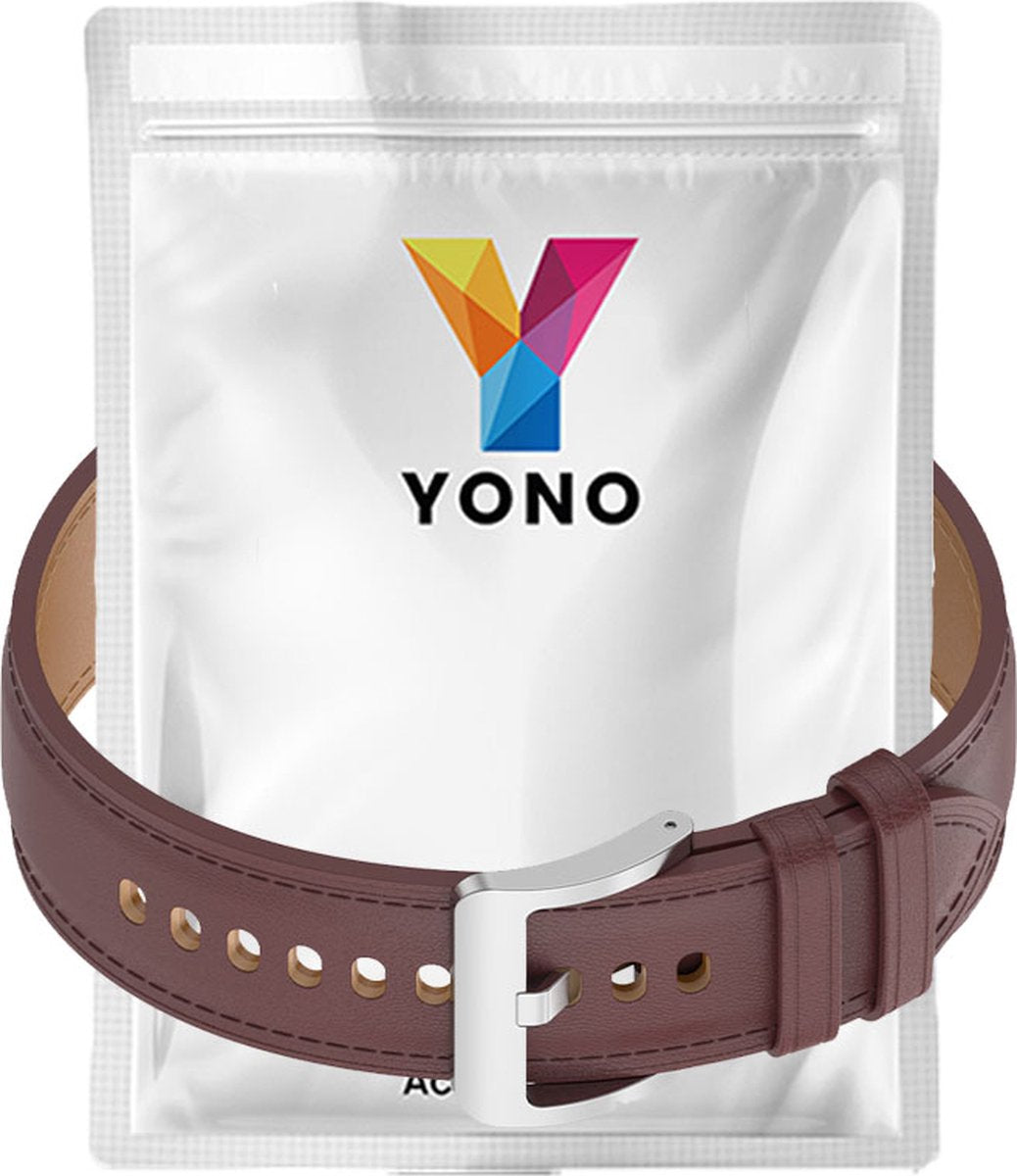 YONO Leer Bandje Cali geschikt voor Apple Watch 42 / 44 / 45 / 49 mm - Luxe Lederen Vervangende iWatch Series 8/7/SE/6/5/4/3 Armband Strap - Donkerbruin