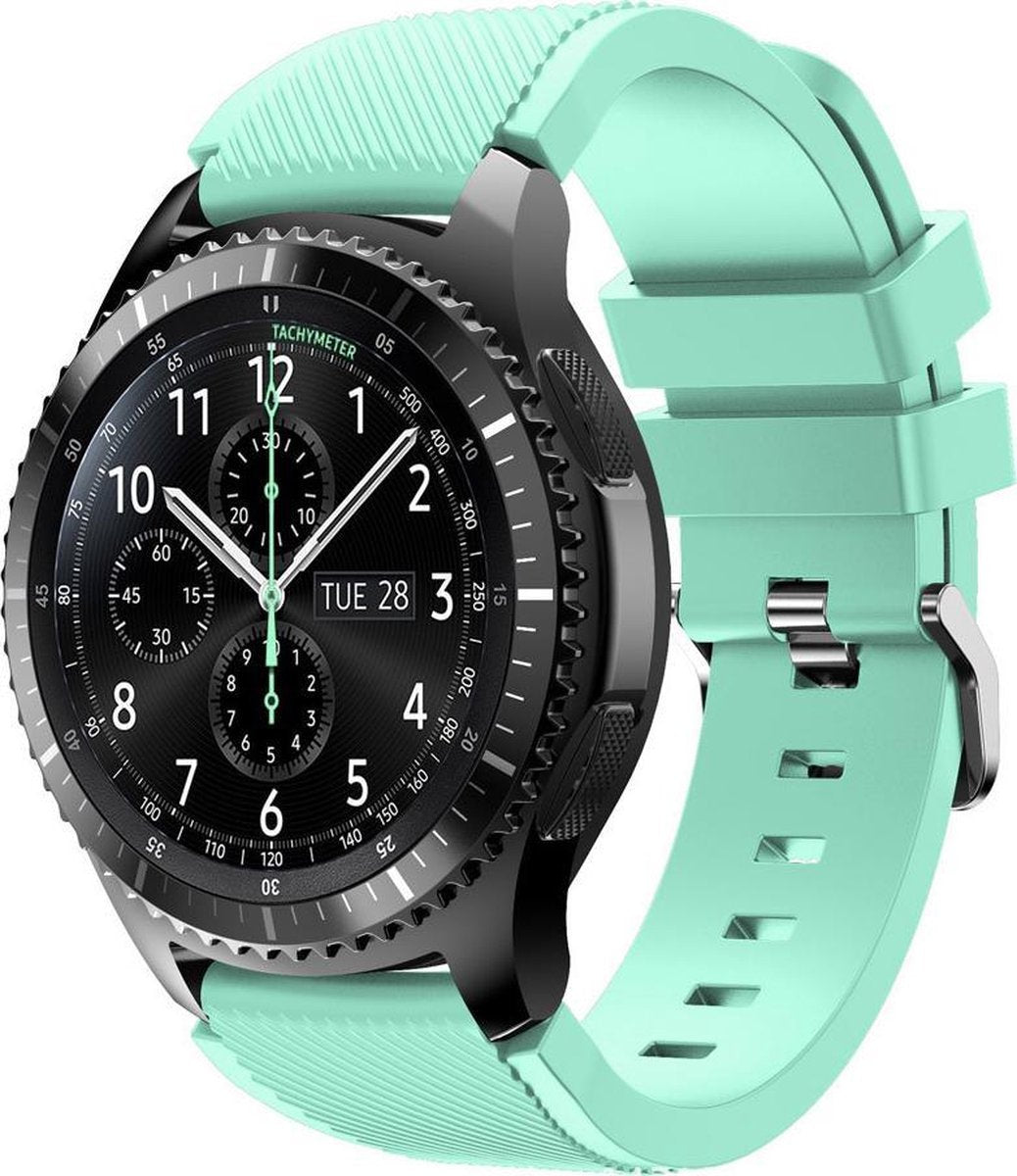 YONO Classic Bandje 22mm - Horlogebandje geschikt voor Samsung Galaxy Watch 46mm / 3 (45mm) / Gear s3 - Polar Vantage M2 / Grit X - Huawei Watch GT 3 (pro) / 2 - Amazfit GTR - Mint Groen
