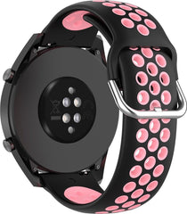 YONO Sport Air Smartwatch Bandje 20mm - Horlogebandje geschikt voor Samsung Galaxy Watch 7 / 6 / 5 / Pro / 4 / 3 / Active 2 - Polar Ignite / Unite – Huawei - Zwart / Roze