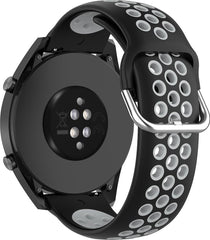 YONO Sport Air Smartwatch Bandje 20mm - Horlogebandje geschikt voor Samsung Galaxy Watch 7 / 6 / 5 / Pro / 4 / 3 / Active 2 - Polar Ignite / Unite – Huawei - Zwart / Grijs