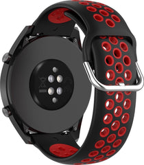 YONO Sport Air Smartwatch Bandje 20mm - Horlogebandje geschikt voor Samsung Galaxy Watch 7 / 6 / 5 / Pro / 4 / 3 / Active 2 - Polar Ignite / Unite – Huawei - Zwart / Rood